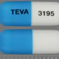 Ketoprofen (Ketoprofen [ kee-toe-proe-fen ])-TEVA 3195-75 mg-Blue & White-Capsule-shape