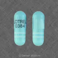 Lotrel (Amlodipine and benazepril [ am-loe-di-peen-and-ben-ay-ze-pril ])-LOTREL 0384-5 mg / 40 mg-Blue / White-Capsule-shape