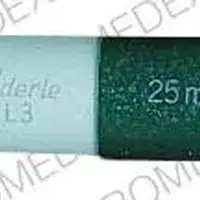 Loxitane (Loxapine (oral) [ lox-a-peen ])-25 mg Lederle L3-25 MG-Blue / Green-Capsule-shape