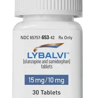 Lybalvi (Olanzapine and samidorphan)-OS 15-olanzapine 15 mg / samidorphan 10 mg-Blue-Capsule-shape