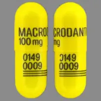 Macrodantin (Nitrofurantoin [ nye-troe-fue-ran-toin ])-MACRODANTIN 100 mg 0149 0009-100 mg-Yellow-Capsule-shape