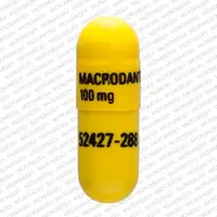 Macrodantin (Nitrofurantoin [ nye-troe-fue-ran-toin ])-MACRODANTIN 100 mg 52427-288-100 mg-Yellow-Capsule-shape