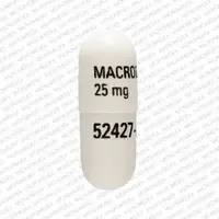 Macrodantin (Nitrofurantoin [ nye-troe-fue-ran-toin ])-MACRODANTIN 25 mg 52427-286-25 mg-White-Capsule-shape