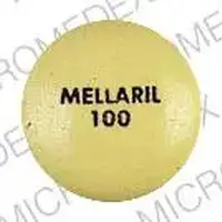 Mellaril (Thioridazine [ thye-oh-rid-a-zeen ])-MELLARIL 100-100 mg-Yellow-Round