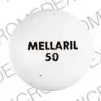 Mellaril (Thioridazine [ thye-oh-rid-a-zeen ])-MELLARIL 50-50 MG-White-Round