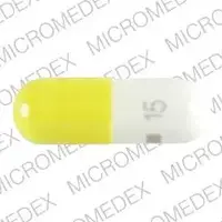 Meridia (Sibutramine [ si-bue-tra-meen ])-15 MERIDIA-15 mg-Yellow / White-Capsule-shape