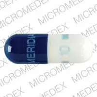 Meridia (Sibutramine [ si-bue-tra-meen ])-MERIDIA 10-10 mg-Blue & White-Capsule-shape