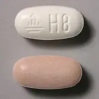 Micardis hct (Hydrochlorothiazide and telmisartan [ hye-droe-klor-oh-thye-a-zide-and-tel-mi-sar-tan ])-LOGO H8-12.5 mg / 80 mg-Red & White-Oval