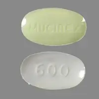 Mucinex dm (Dextromethorphan and guaifenesin [ dex-troe-me-thor-fan-and-gwye-fen-e-sin ])-Mucinex 600-dextromethorphan hydrobromide 30 mg / guaifenesin 600 mg-Yellow / White-Oval