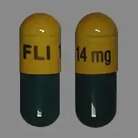 Namenda xr (Memantine [ meh-man-teen ])-FLI 14 mg-14 mg-Yellow / Green-Capsule-shape