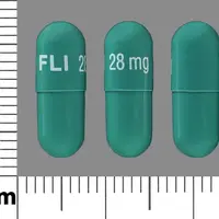 Namenda xr (Memantine [ meh-man-teen ])-FLI 28 mg-28 mg-Green-Capsule-shape