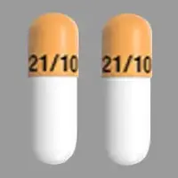 Namzaric (Donepezil and memantine [ doe-nep-e-zil-and-mem-an-teen ])-FL 21/10-donepezil hydrochloride 10 mg / memantine hydrochloride 21 mg-Orange & White-Capsule-shape