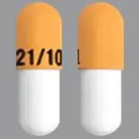 Namzaric (Donepezil and memantine [ doe-nep-e-zil-and-mem-an-teen ])-FL 21/10-donepezil hydrochloride 10 mg / memantine hydrochloride 21 mg-Orange & White-Capsule-shape