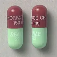 Norpace (Disopyramide [ dye-soe-pir-a-mide ])-NORPACE CR 150 mg SEARLE 2742-150 MG-Brown / Green-Capsule-shape