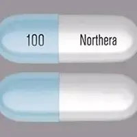 Northera (Droxidopa [ drox-i-dop-a ])-Northera 100-100 mg-Blue & White-Capsule-shape