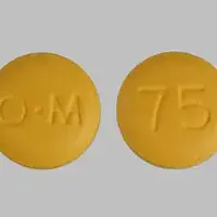 Nucynta (Tapentadol [ ta-pen-ta-dol ])-O-M 75-tapentadol 75 mg-Orange-Round