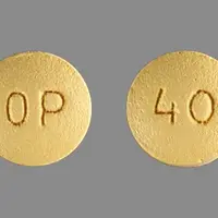 Oxycontin (Oxycodone [ ox-i-koe-done ])-OP 40-40 mg-Yellow-Round