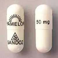 Pamelor (Nortriptyline [ nor-trip-ti-leen ])-logo PAMELOR 50 mg logo SANDOZ-50 mg-White-Capsule-shape