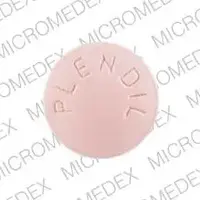 Plendil (Felodipine [ fe-loe-di-peen ])-PLENDIL 451-5 mg-Pink-Round