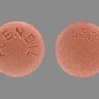 Plendil (Felodipine [ fe-loe-di-peen ])-PLENDIL 452-10 mg-Pink-Round