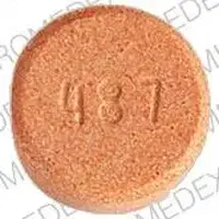 Poly-vi-flor (Multivitamins with fluoride [ mul-tee-vye-ta-min-with-floor-ide ])-487 MJ-Orange-Round