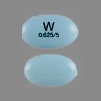 Prempro (Conjugated estrogens and medroxyprogesterone [ kon-joo-gay-ted-es-troe-jenz-and-me-dox-ee-proe-jes-ter-one ])-W 0.625/5-0.625 mg / 5 mg-Blue-Oval