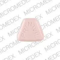 Prinivil (Lisinopril [ lyse-in-oh-pril ])-PRINIVIL MSD 207-20 mg-Pink-U-shape