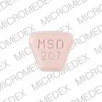 Prinivil (Lisinopril [ lyse-in-oh-pril ])-PRINIVIL MSD 207-20 mg-Pink-U-shape