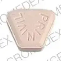 Prinivil (Lisinopril [ lyse-in-oh-pril ])-PRINIVIL MSD 207-20 mg-Pink-U-shape