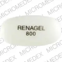 Renagel (Sevelamer [ se-vel-a-mer ])-RENAGEL 800-800 mg-White-Oval