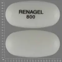 Renagel (Sevelamer [ se-vel-a-mer ])-RENAGEL 800-800 mg-White-Oval