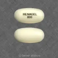 Renagel (Sevelamer [ se-vel-a-mer ])-RENAGEL 800-800 mg-White-Oval