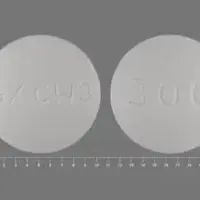 Retrovir (oral/injection) (Zidovudine (oral/injection) [ zye-doe-vyoo-deen ])-300 GX CW3-300 mg-White-Round