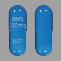 Reyataz (Atazanavir [ a-ta-zan-a-vir ])-BMS 200 mg 3631-200 mg-Blue-Capsule-shape