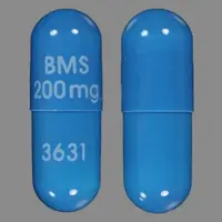 Reyataz (Atazanavir [ a-ta-zan-a-vir ])-BMS 200 mg 3631-200 mg-Blue-Capsule-shape