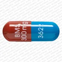 Reyataz (Atazanavir [ a-ta-zan-a-vir ])-BMS 300 mg 3622-300 mg-Red / Blue-Capsule-shape