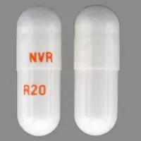 Ritalin la (Methylphenidate (oral) [ meth-il-fen-i-date ])-NVR R20-20 mg-White-Capsule-shape