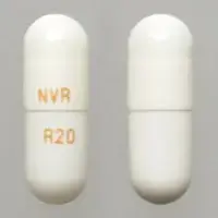 Ritalin la (Methylphenidate (oral) [ meth-il-fen-i-date ])-NVR R20-20 mg-White-Capsule-shape