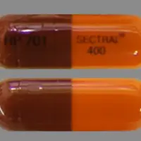 Sectral (Acebutolol [ a-se-bue-toe-lol ])-RP 701 SECTRAL 400-400 mg-Brown & Orange-Capsule-shape