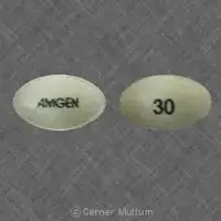 Sensipar (Cinacalcet [ sin-ah-cal-set ])-AMGEN 30-30 mg-Green-Oval