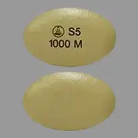 Synjardy xr (Empagliflozin and metformin [ em-pa-gli-floe-zin-and-met-for-min ])-Logo S5 1000 M-5 mg / 1000 mg-Green-Oval