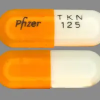 Tikosyn (Dofetilide)-PFIZER TKN 125-0.125 MG-Orange / White-Capsule-shape