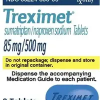 Treximet (Naproxen and sumatriptan [ na-prox-en-and-soo-ma-trip-tan ])-TREXIMET-naproxen sodium 500 mg / sumatriptan 85 mg-Blue-Oval