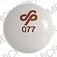 Trilafon (Perphenazine [ per-fen-a-zeen ])-LOGO 077-16 MG-White-Round