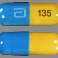 Trilipix (Fenofibric acid [ fen-oh-fye-brik-as-id ])-a 135-135 mg-Blue & Yellow-Capsule-shape