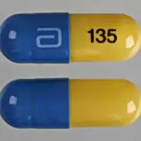 Trilipix (Fenofibric acid [ fen-oh-fye-brik-as-id ])-a 135-135 mg-Blue & Yellow-Capsule-shape