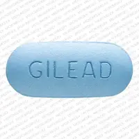 Truvada (Emtricitabine and tenofovir disoproxil fumarate [ em-trye-sye-ta-been-and-ten-of-oh-vir ])-GILEAD 701-200 mg / 300 mg-Blue-Capsule-shape