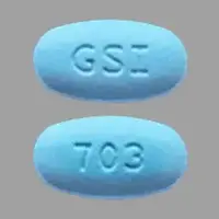 Truvada (Emtricitabine and tenofovir disoproxil fumarate [ em-trye-sye-ta-been-and-ten-of-oh-vir ])-GSI 703-100 mg / 150 mg-Blue-Oval