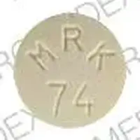 Vioxx (Rofecoxib (oral) [ row-feh-cock-sib ])-Vioxx MRK 74-12.5 mg-White-Round