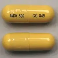 Voquezna triple pak (Amoxicillin, clarithromycin and vonoprazan)-AMOX 500 GG 849-amoxicillin 500 mg-Yellow-Capsule-shape